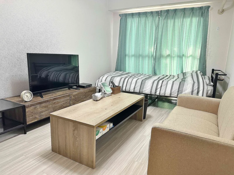 【室内画像】滋賀近江八幡ウィークリーマンションのお部屋です♪お部屋のクロスがとてもオシャレです(^^♪研修などのご利用にも最適です★