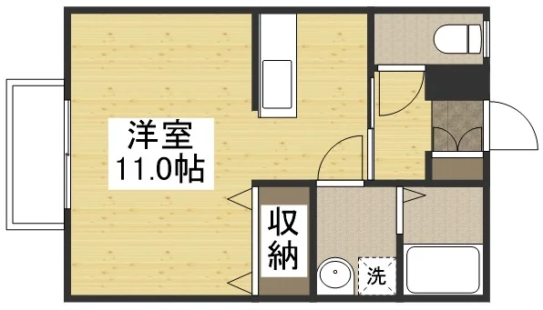 【間取図】大人気の1Kタイプ鈴鹿市ウィークリーマンション♪広々使えて鈴鹿市人気格安マンスリーマンション★