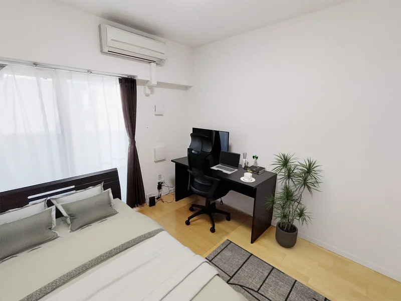 写真はお部屋のイメージです。ラグなどの室内装飾はございません。