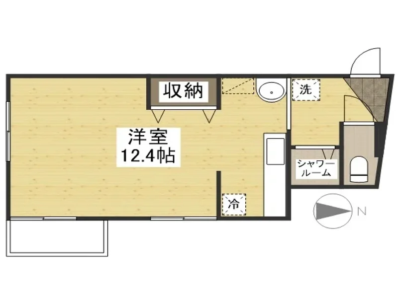 【間取図】大人気の1Kタイプ富山市ウィークリーマンション♪広々使えて富山市人気格安マンスリーマンション★