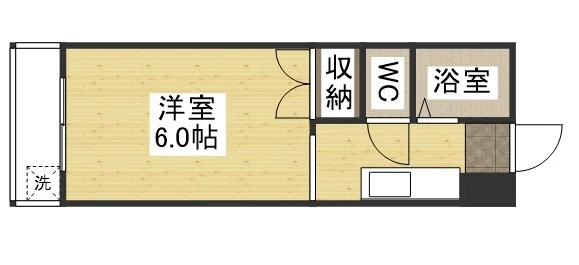 【間取図】大人気の1Kタイプ岐阜市ウィークリーマンション♪広々使えて岐阜市人気格安マンスリーマンション★