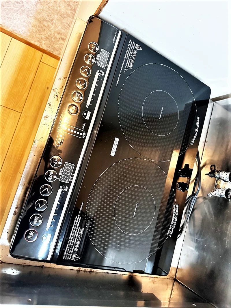 【2口IHコンロ】岐阜市ウィークリーマンションでは2口IHコンロ完備♪岐阜市エリアの美味しい新鮮な食材を簡単に調理できます(^^♪