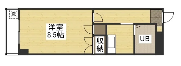 【間取図】大人気の1KタイプJR岐阜駅前ウィークリーマンション♪広々使えてJR岐阜駅前人気格安マンスリーマンション★