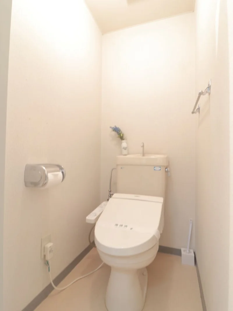 風呂トイレ別！トイレットペッパーだけでなく、トイレブラシなども置いてございます♪また、とても嬉しいウォシュレット付きです(＾＾)