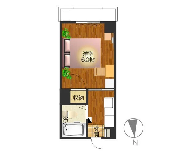 バルコニー付き　洗濯機あり！　収納スペースもあり長期滞在でも安心してご利用いただけます♪