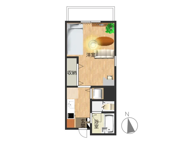 【間取り】瓦町駅前ウィークリーマンションの間取です。瓦町駅前人気格安マンスリーマンション★全国４７都道府県で展開しているのは弊社だけ★【格安・手続き簡単・電子契約対応】