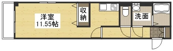 【間取図】大人気の1Kタイプ岐阜駅前ウィークリーマンション♪広々使えて岐阜駅前人気格安マンスリーマンション★