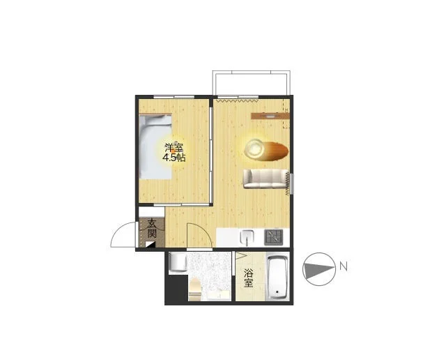 バストイレ別・独立洗面台付部屋！　バルコニーありで明るい雰囲気のお部屋です(^^♪