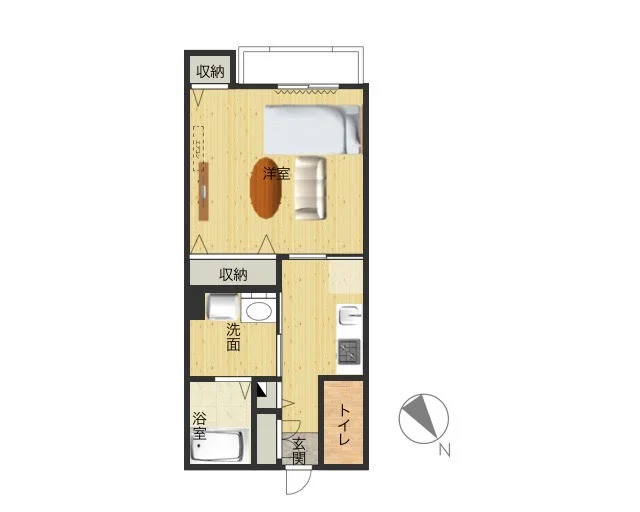 南向きの角部屋　バルコニーあり！　日当たりがいいお部屋で　バストイレ別　独立洗面台付き！