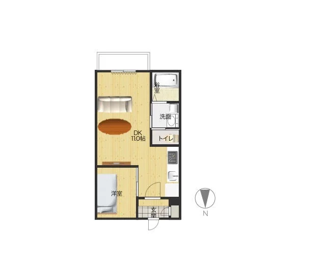 南向きで日当たりもよいゆったりスペース！　バストイレ別　独立洗面台付きが嬉しいお部屋です！