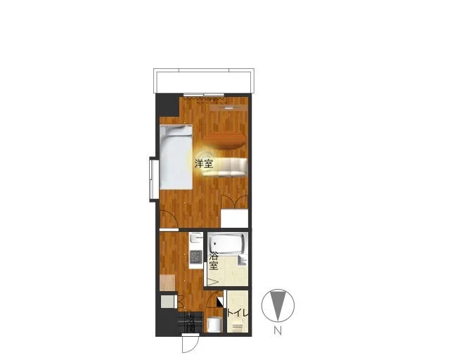 南向きのバルコニーありのお部屋！　バストイレ別　洋室広々なマンスリーマンション！