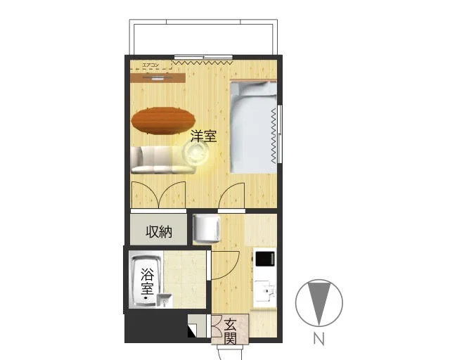 南向きで日当たり良好なお部屋！シンプルながらも充実したお部屋でご満足いただける内容となっております。