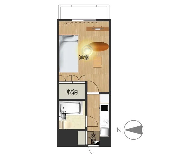 バルコニーありの収納有で備品豊富！　標準品が多く満足度が高いお部屋です！