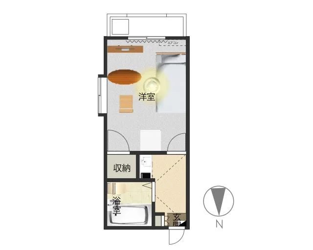 南向きでロフト付で開口部の多い御部屋！　家具家電だけでなくティッシュなどの備品も標準化されております。
