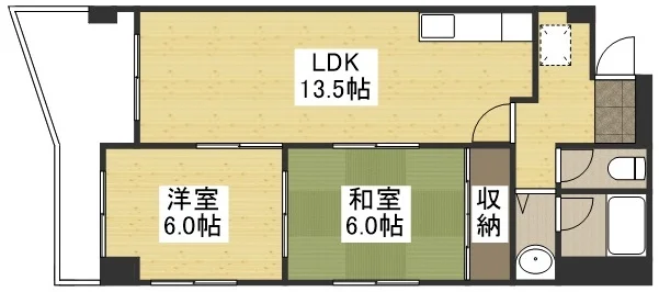 【間取図】大人気の2LDKタイプ草津駅前(草津野村)ウィークリーマンション♪広々使えて草津駅前(草津野村)人気格安マンスリーマンション★