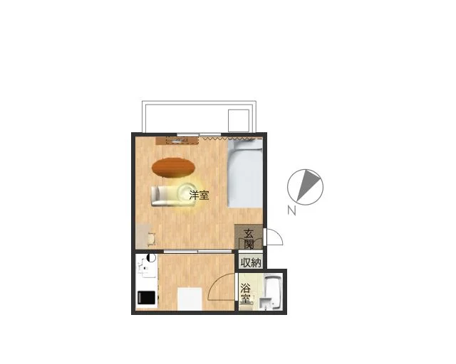 Kマンスリー滋賀大津駅前(日本赤十字社 大津赤十字病院前)の間取り図です。