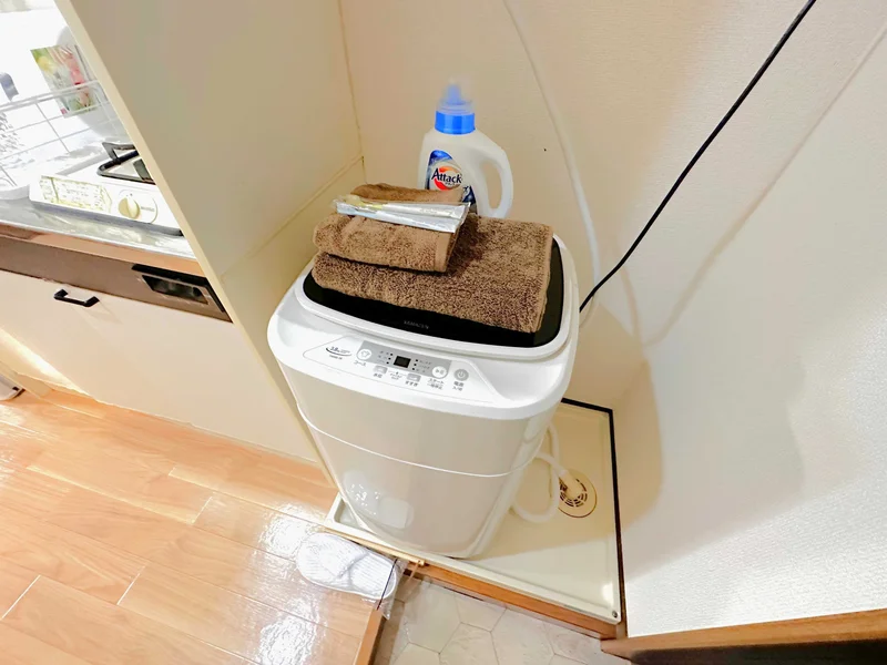 独立洗面台、洗濯機も完備‼タオル、ドライヤー、歯ブラシ、ボディタオルも揃えてるのは大津(ＪＲ瀬田駅前)マンスリーマンションだけ♪