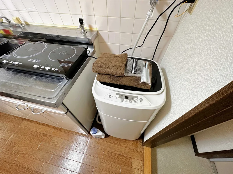独立洗面台、洗濯機も完備‼タオル、ドライヤー、歯ブラシ、ボディタオルも揃えてるのは富山県高岡市マンスリーマンションだけ♪