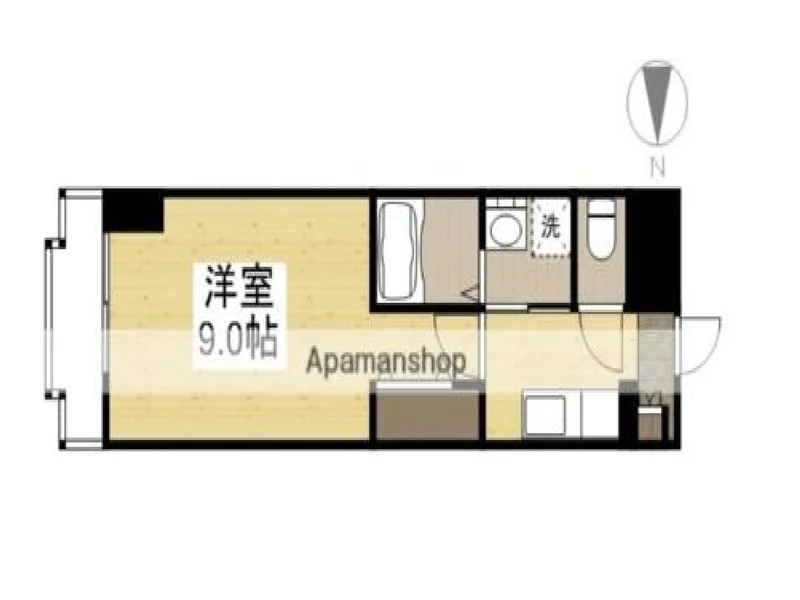 【間取図イメージ】大人気の1Kタイプ富山滑川市(滑川市役所前)ウィークリーマンション♪広々使えて富山滑川市(滑川市役所前)人気格安マンスリーマンション★