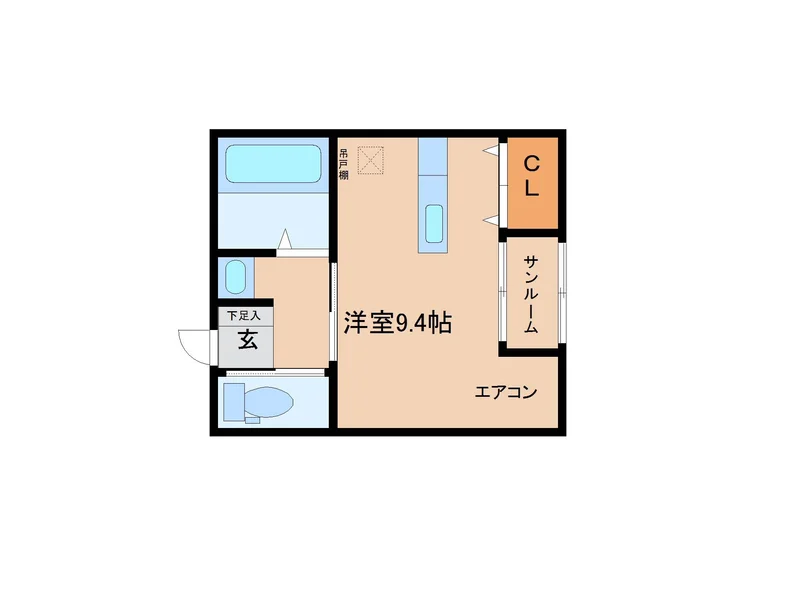 【間取りイメージ】富山魚津(吉島)ウィークリーマンションの間取です。富山魚津(吉島)人気格安マンスリーマンション★【格安】
