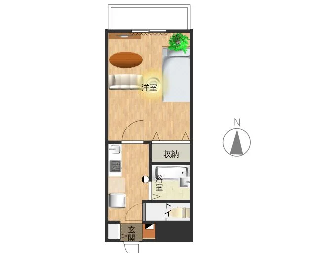 【間取図】大人気の1Kタイプ滋賀大津(錦織３丁目)ウィークリーマンション♪広々使えて滋賀大津(錦織３丁目)人気格安マンスリーマンション★
