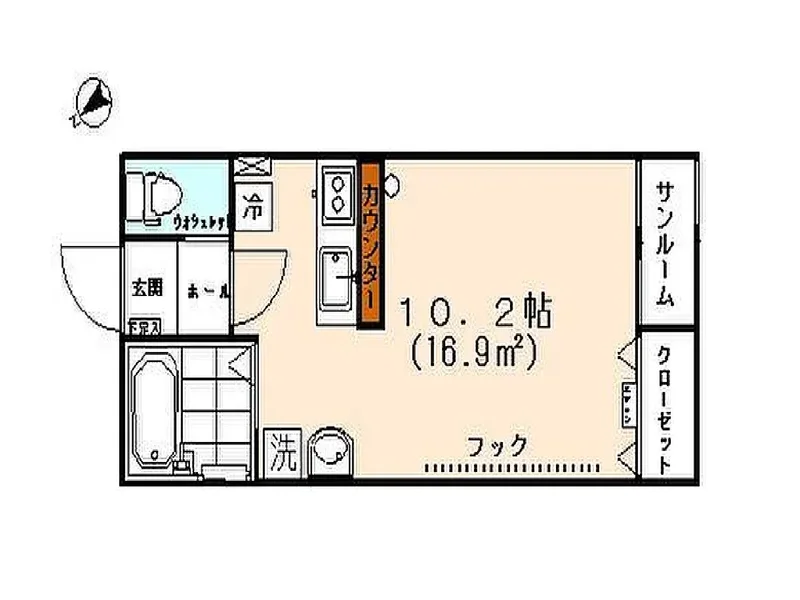 【間取図】大人気の1Ｒタイプ富山ＩＣ(富山村田製作所)ウィークリーマンション♪広々使えて富山ＩＣ(富山村田製作所)人気格安マンスリーマンション★