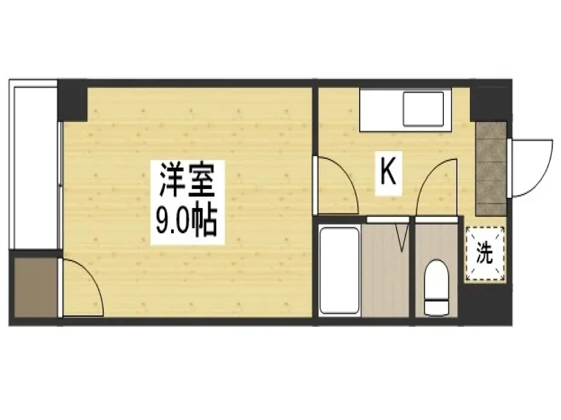 【間取図】大人気の1Kタイプ新高岡駅前ウィークリーマンション♪広々使えて新高岡駅前人気格安マンスリーマンション★