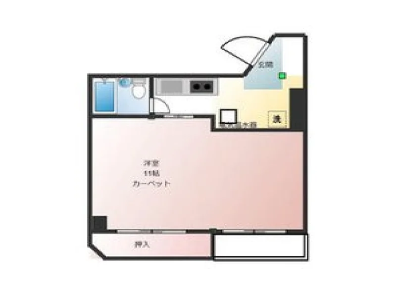 【間取図】お部屋の間取りとなります。富山駅前(ＮＴＴ西日本桜橋ビル前)ウィークリーマンション富山駅前(ＮＴＴ西日本桜橋ビル前)マンスリーマンションなら弊社にお任せ下さい‼
