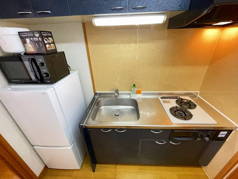 ２口コンロ付♪スーパーで食材を買ってきたらすぐにお料理に取り掛かれます！