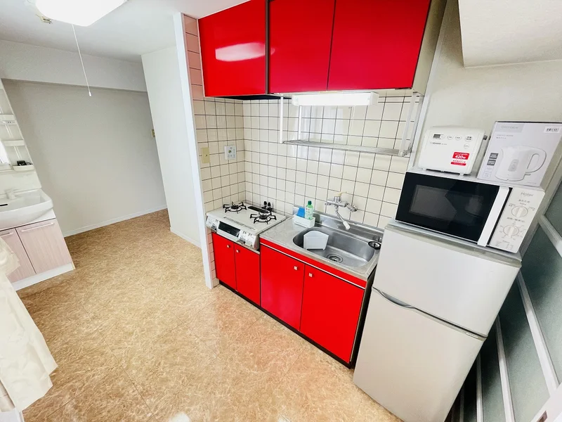 ２口コンロ付♪スーパーで食材を買ってきたらすぐにお料理に取り掛かれます！