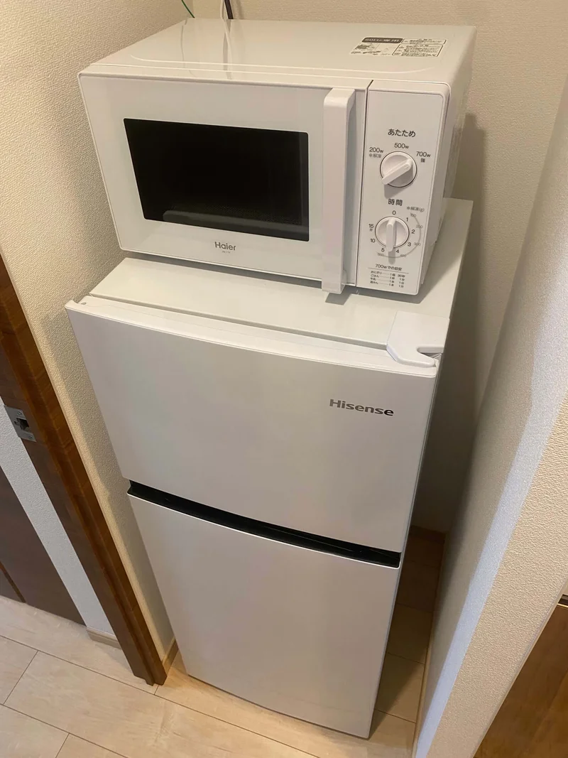 冷蔵庫、電子レンジ、ケトル完備♪