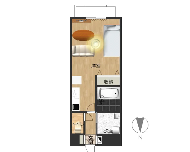 南向きで　日当たりも良く明るいルーム空間を演出！　バストイレ別　独立洗面台付きが嬉しいお部屋！