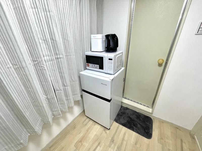 【家電画像】テレビ、洗濯機、冷蔵庫は完備♪滋賀大津駅前(日本赤十字社 大津赤十字病院前)ウィークリーマンションの標準設備で追加料金0円♪人気の理由がここにあります。