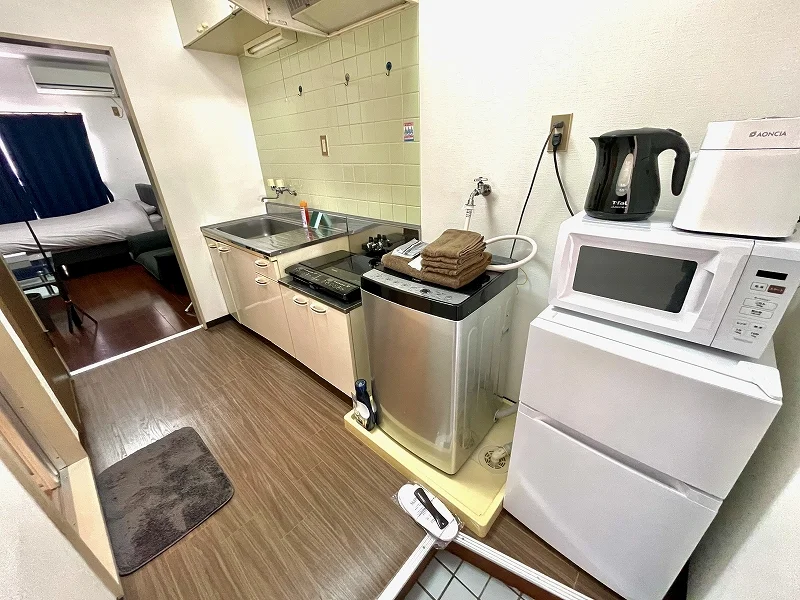 冷蔵庫も完備なので自炊や料理に最適♪長期の出張にお勧め★伊勢駅前(北口前)ウィークリーマンションの人気物件♪【格安】