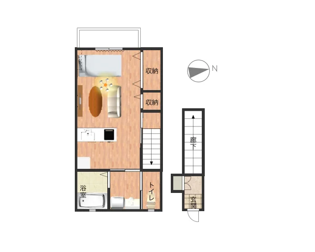 バストイレ別が嬉しいお部屋！　バルコニーありで明るい室内♪　