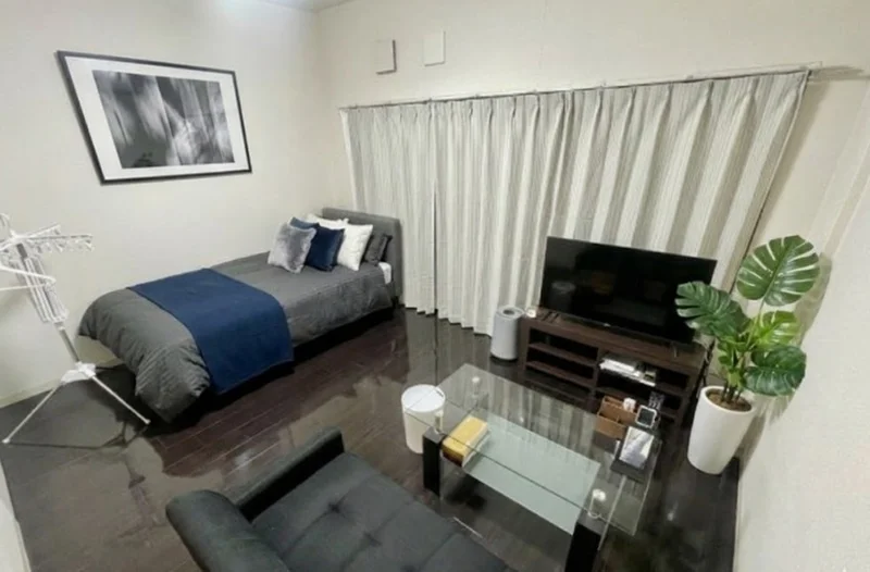 広々　シックな感じの滋賀マンスリー！※植木と額とクッションなどの装飾は写真用です。