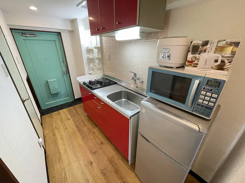 2口コンロ付♪スーパーで食材を買ってきたらすぐにお料理に取り掛かれます！