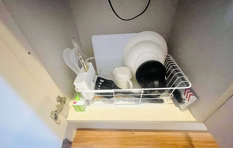 【キッチン画像】長浜駅前(東口)ウィークリーマンションでは、冷蔵庫や電子レンジ・ケトル・炊飯器などもご用意しております(*'ω'*)