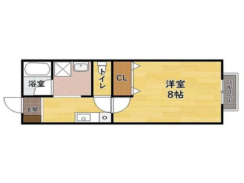 【間取図】大人気の1Kタイプ長浜駅前(東口)ウィークリーマンション♪広々使えて長浜駅前(東口)人気格安マンスリーマンション★