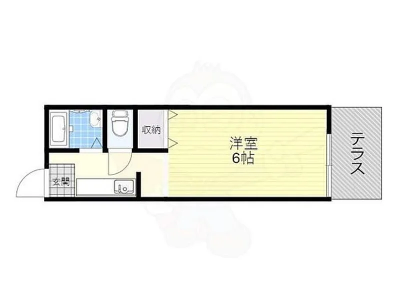 【間取図】大人気の1Kタイプ草津駅前(滋賀)ウィークリーマンション♪広々使えて草津駅前(滋賀)人気格安マンスリーマンション★