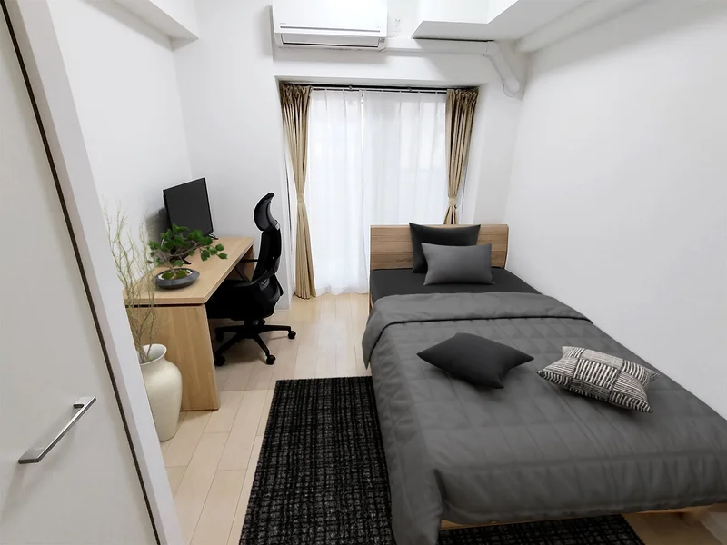 写真はお部屋のイメージです。ラグなどの室内装飾はございません。