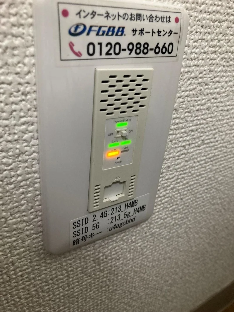 WIFI　パネルあり！　テレビ裏！
